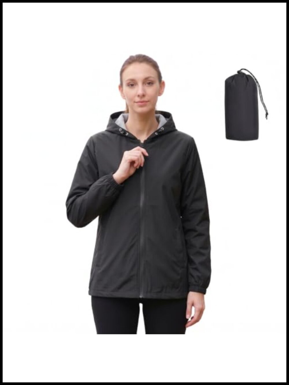 Women's Waterproof Windbreaker Hooded Raincoat Jacket